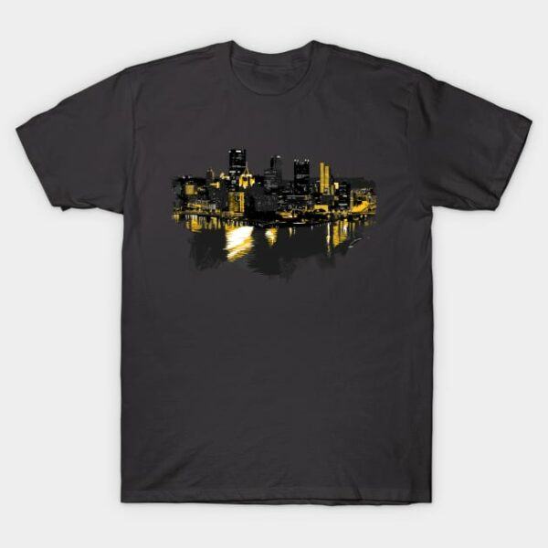 Pittsburgh Downtown Skyline Digital Painting T Shirt 1