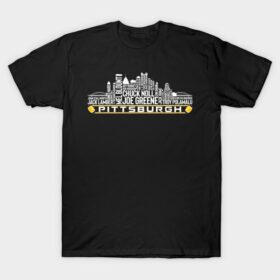Pittsburgh Football Team All Time Legends, Pittsburgh City Skyline T-Shirt