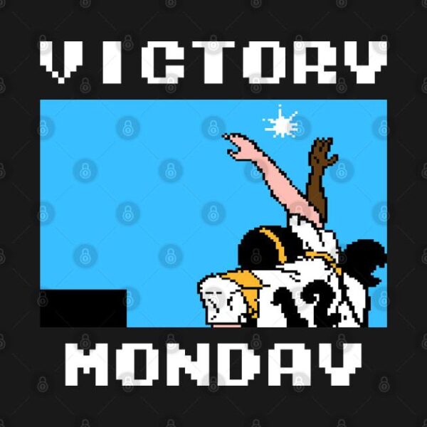 Pittsburgh Football Victory Monday 8 Bit Retro Game High 5 T Shirt 2