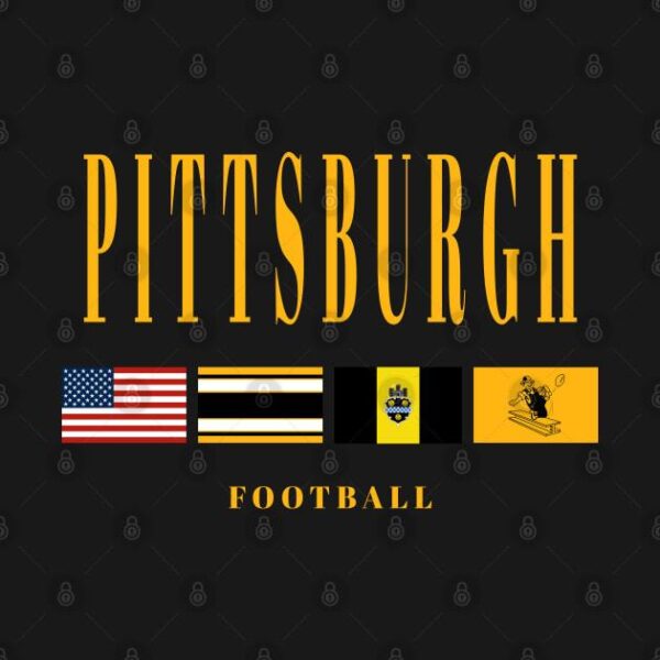 Pittsburgh Football Vintage Flag T Shirt 2