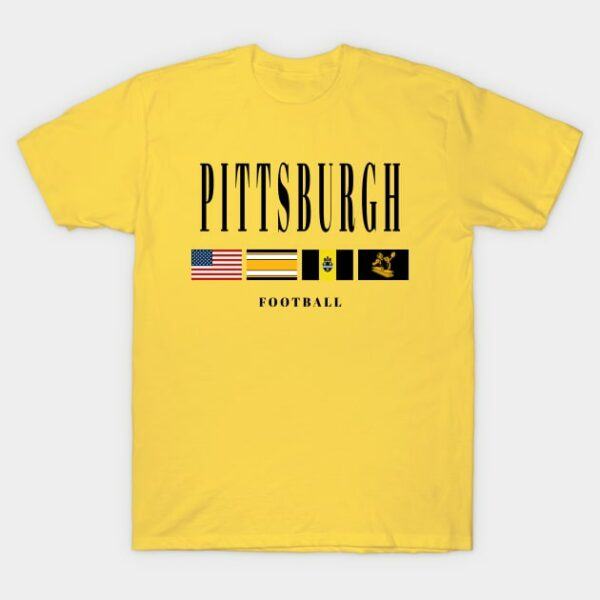 Pittsburgh Football Vintage Flag v2 T Shirt 1