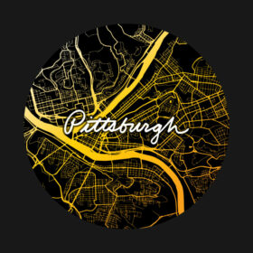 Pittsburgh Map Black and Yellow T-Shirt Pittsburgh Map Black and Yellow T Shirt 2