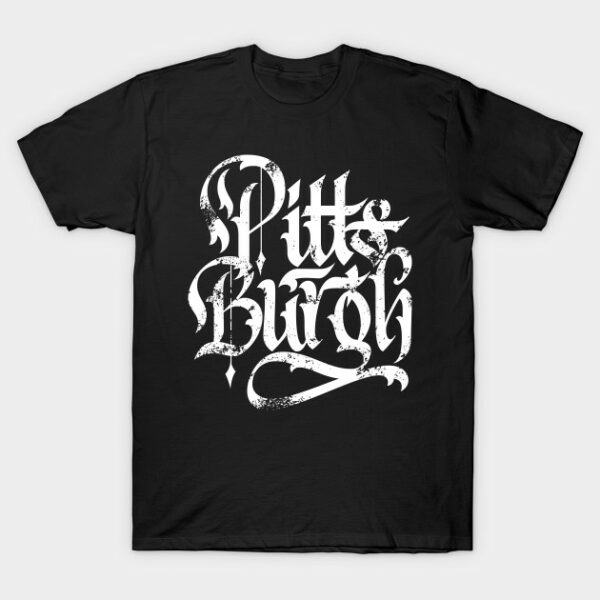 Pittsburgh Map Calligraphy Lettering Fan Art T Shirt 2