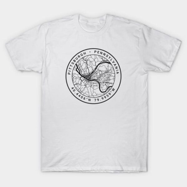 Pittsburgh Map T Shirt 1