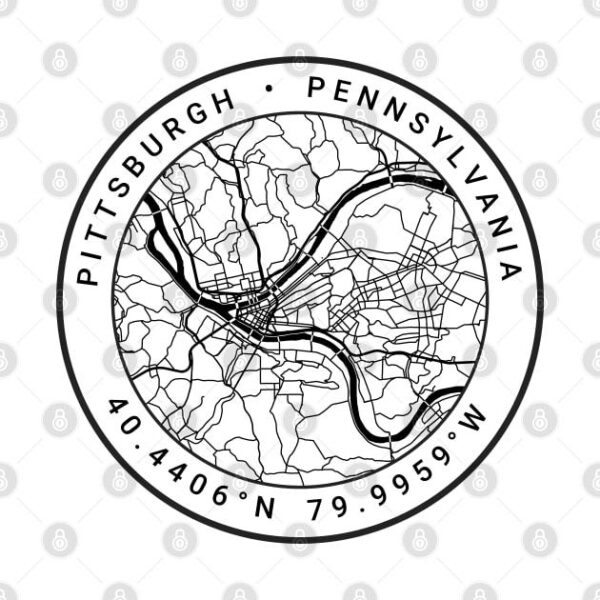 Pittsburgh Map T Shirt 2