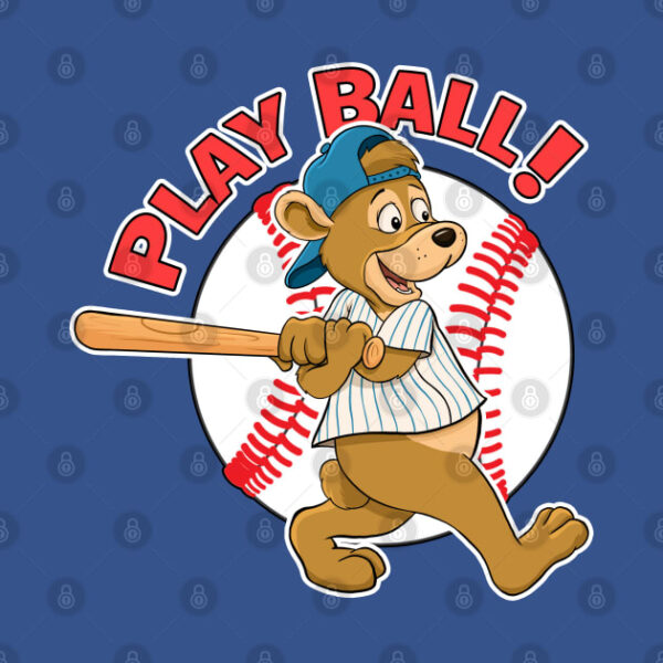 Play Ball! Cubs Baseball Mascot T Shirt 2