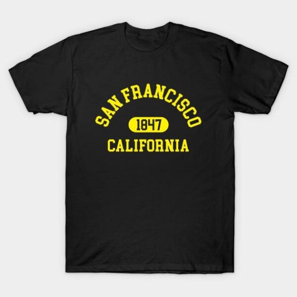 San Francisco intage Logo Black ver T Shirt 1