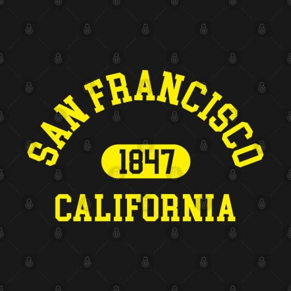 San Francisco intage Logo Black ver T Shirt 2