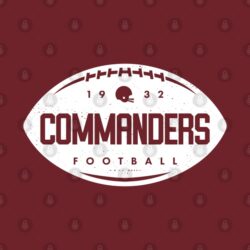 Vintage Football Shape Washington Commanders White Commanders Wordmark T Shirt 2
