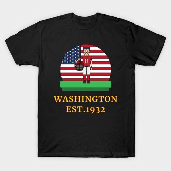 Washington Football DC Sports Team With American Flag Style Vintage Washington Football DC Sports Team Novelty Gift T Shirt 1