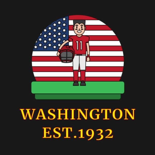 Washington Football DC Sports Team With American Flag Style Vintage Washington Football DC Sports Team Novelty Gift T Shirt 2