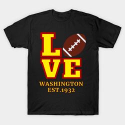 Washington Football DC Sports Team With American Football ball Style, Vintage Washington Football DC Sports Team Novelty Gift T-Shirt