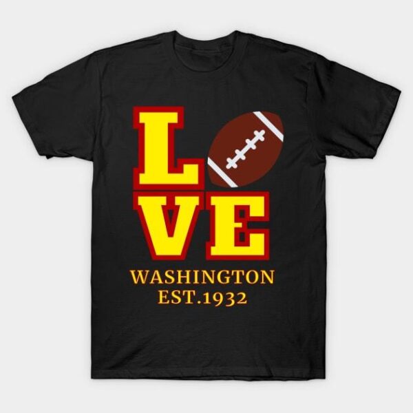 Washington Football DC Sports Team With American Football ball Style Vintage Washington Football DC Sports Team Novelty Gift T Shirt 1