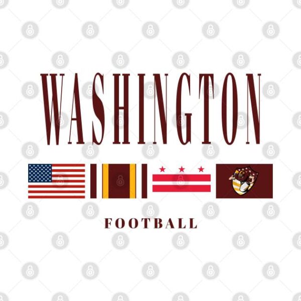 Washington Football Vintage Flag T Shirt 2