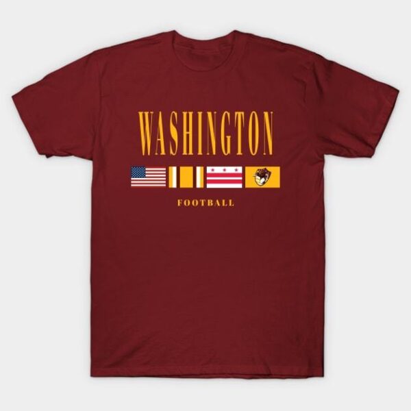Washington Football Vintage Flag v2 T Shirt 1