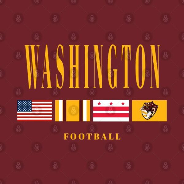 Washington Football Vintage Flag v2 T Shirt 2