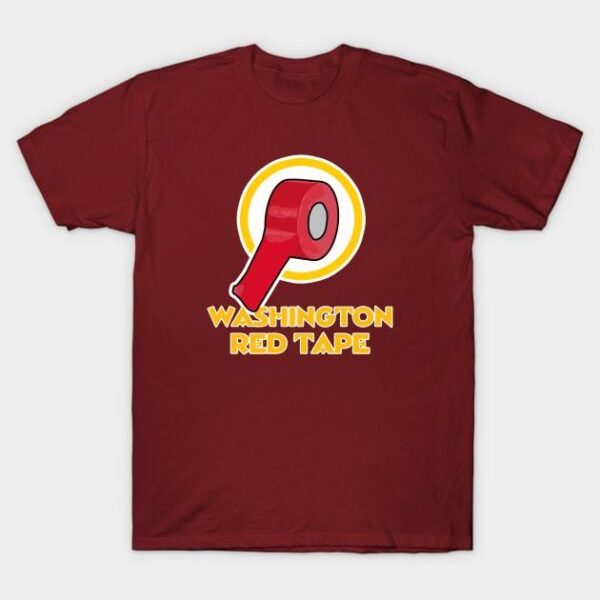 Washington Red Tape Football Team Fun Logo T Shirt 1