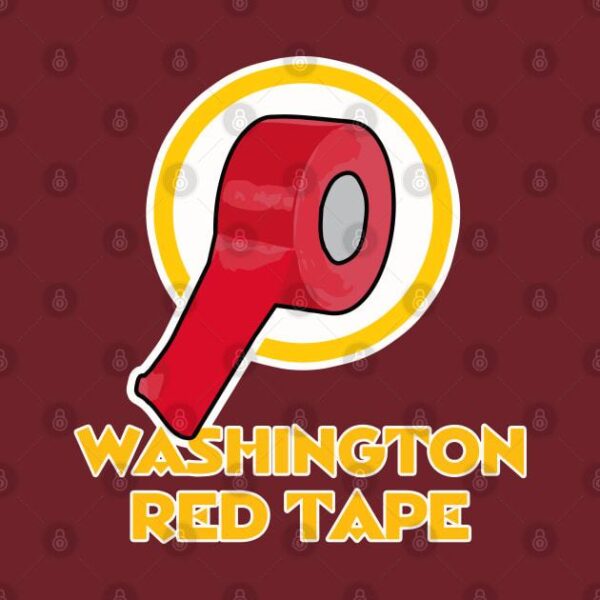 Washington Red Tape Football Team Fun Logo T Shirt 2