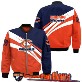 nfl Chicago Bears bomber jacket curve graphic gift for fan