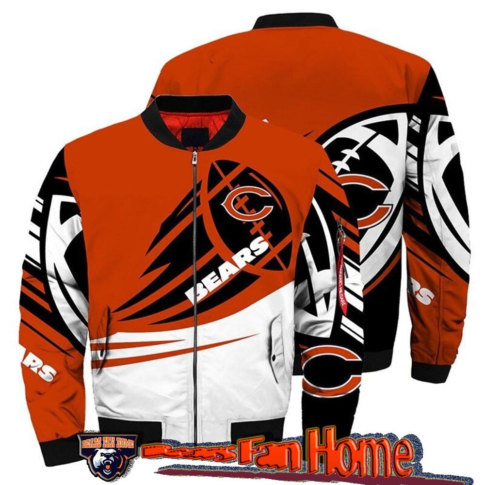 18% OFF NFL Bomber Jacket Custom Men's Chicago Bears Jacket For