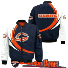 nfl Chicago Bears bomber jacket graphic curve new