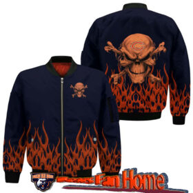 nfl Chicago Bears skull fire vintage bomber jacket for fan