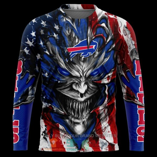 Buffalo Bills AFC Evil Demon US Flag Custom all over 3D long sleeve for fan nfl