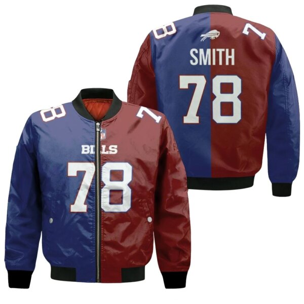 Buffalo Bills Bruce Smith 78 Great Player Nfl Vapor Limited Royal Red Two Tone Jersey Style Gift For Bills Fans Bomber Jacket