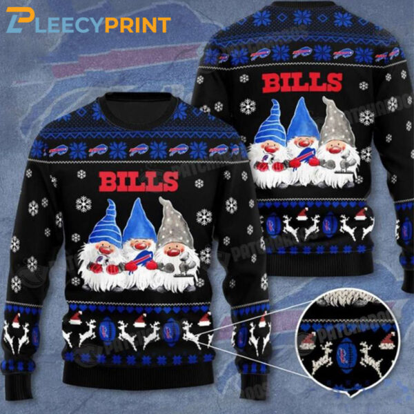 Buffalo Bills Gnomes Black Ugly Christmas Sweater NFL Football Buffalo Bills Christmas Sweater
