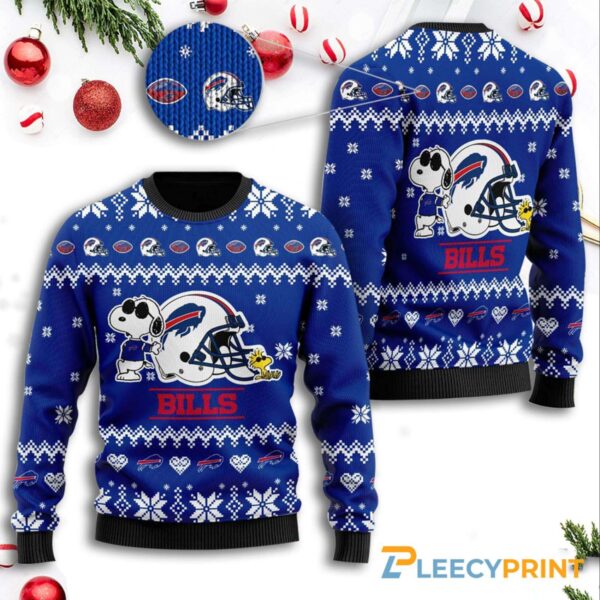 Buffalo Bills Helmet Snoopy Ugly Christmas Sweater Buffalo Bills Christmas Sweater
