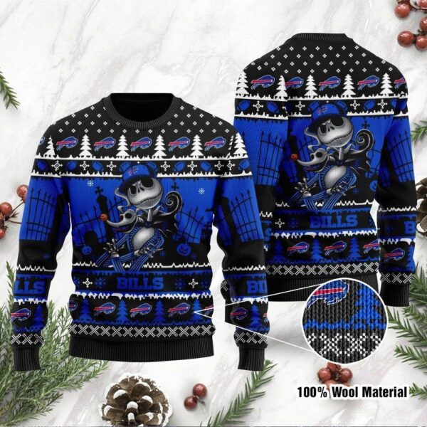 Buffalo Bills Jack Skellington Ugly Sweater Buffalo Bills Ugly Christmas Sweater