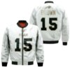 Buffalo Bills John Brown #15 Nfl White 100th Season Golden Edition Jersey Style Gift For Bills Fans Bomber Jacket Buffalo Bills John Brown 15 Nfl White 100th Season Golden Edition Jersey Style Gift For Bills Fans Bomber Jacket