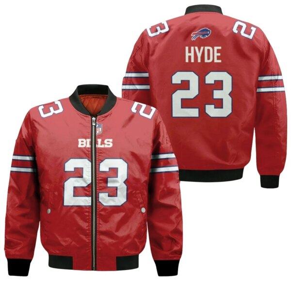 Buffalo Bills Micah Hyde 23 Great Player Nfl American Football Red Color Rush Jersey Style Gift For Bills Fans Bomber Jacket