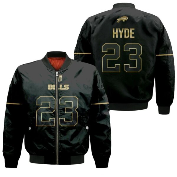 Buffalo Bills Micah Hyde 23 Great Player Nfl Black Golden Edition Vapor Limited Jersey Style Gift For Bills Fans Bomber Jacket