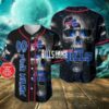 Buffalo Bills NFL fire skull 01 Baseball Jersey Custom Name And Number for fan Buffalo Bills NFL fire skull 01 Baseball Jersey Custom Name And Number for fan