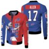 Buffalo Bills Number 17 Josh Allen Fleece Bomber Jacket Buffalo Bills Number 17 Josh Allen Fleece Bomber Jacket