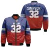 Buffalo Bills O J Simpson #32 Great Player Nfl American Football Team Royal Color Crash 3d Designed Allover Gift For Bills Fans Bomber Jacket Buffalo Bills O J Simpson 32 Great Player Nfl American Football Team Royal Color Crash 3d Designed Allover Gift For Bills Fans Bomber Jacket