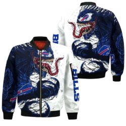Buffalo Bills nfl 3D venom Bomber Jacket Football Flight Jacket Men Thicken Coat