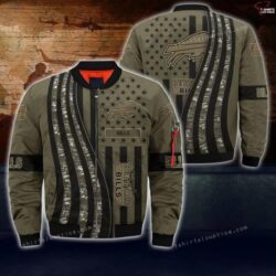 Buffalo Bills nfl Camo Flag American football Bomber Jacket for fan