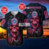 Buffalo Bills nfl Personalized red Skull baseball Jersey custom name Buffalo Bills nfl Personalized red Skull baseball Jersey custom name
