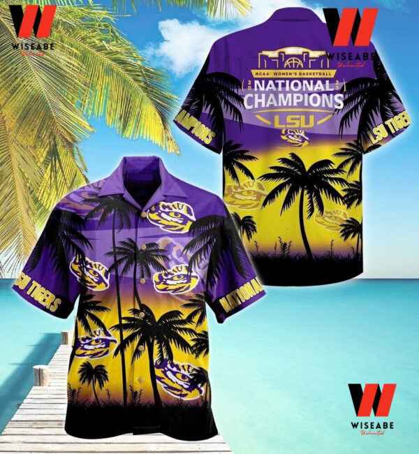 Cheap NCAA 2023 Lsu Baseball National Championship Hawaiian Shirt