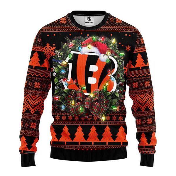 Cincinnati Bengals Christmas Light Up NFL Ugly Sweater Bengals Ugly Christmas Sweater