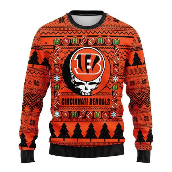 Cincinnati Bengals Grateful Dead Ugly Christmas Sweater – Bengals Ugly Sweater