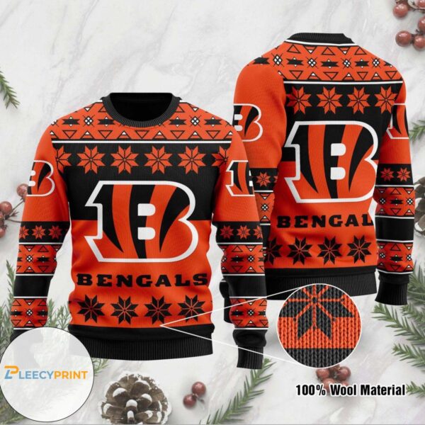 Cincinnati Bengals NFL Ugly Christmas Sweater Holiday Party Bengals Ugly Christmas Sweater