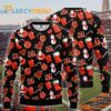 Cincinnati Bengals Santa Claus Snowman Christmas Candy Pattern Ugly Sweater Bengals Christmas Sweater