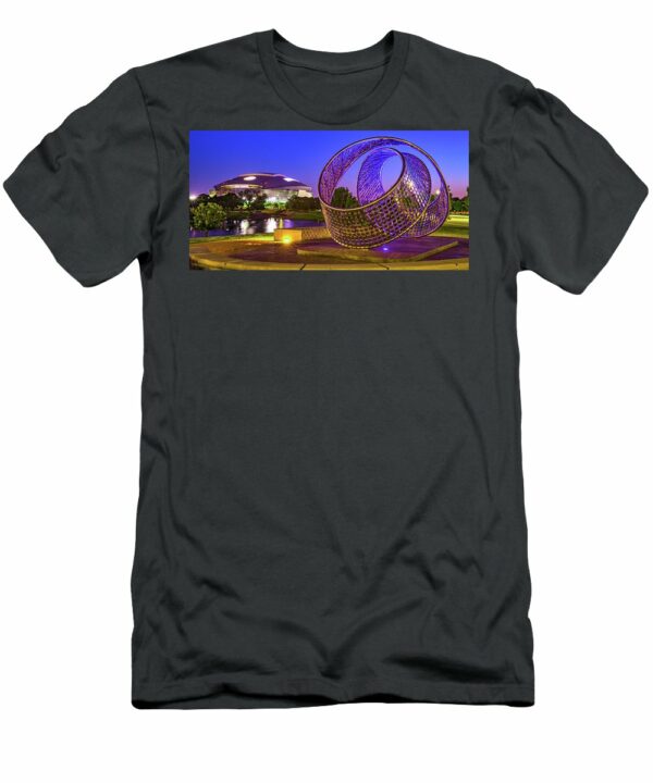Cowboys Stadium Panorama And Unity Arch At Dusk Gregory Ballos t-shirt