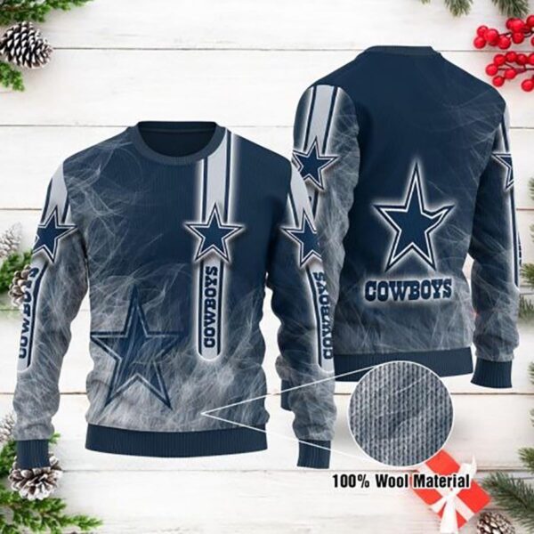 Cowboys Ugly Sweater Dallas Cowboys Smoke Ugly Christmas Sweater Gift