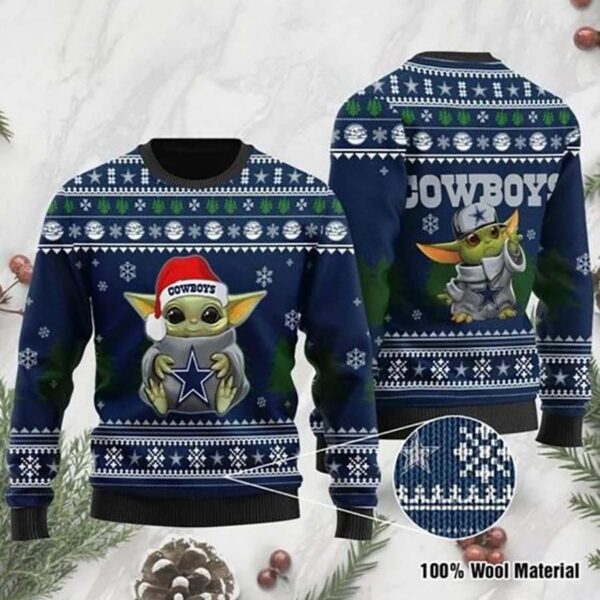 Dallas Cowboys Baby Yoda Love Ugly Christmas Sweater Dallas Cowboys Ugly Christmas Sweater