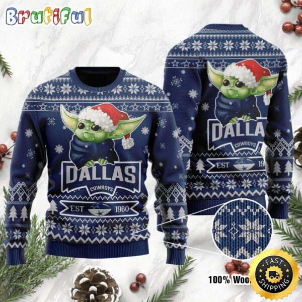 Dallas Cowboys Baby Yoda Ugly Christmas Sweater Dallas Cowboys Holiday Sweater