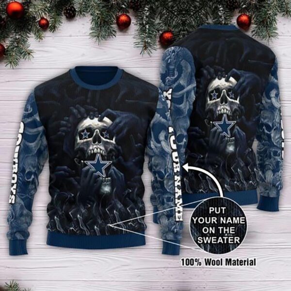 Dallas Cowboys Dead Skull Personalized Ugly Sweater Dallas Cowboys Ugly Sweater